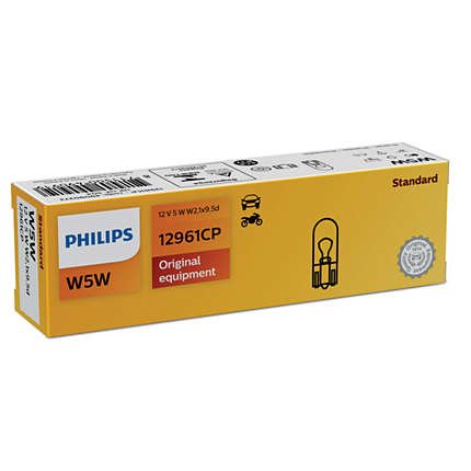 10x PHILIPS Kugellampe Stecksockellampe W5W VISION 12V 5W W2.1x9.5d 12961CP von Philips