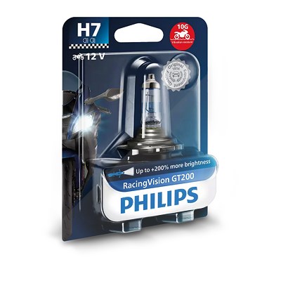 Philips H7 RacingVision GT200 Moto 12V 55W PX26d [Hersteller-Nr. 12972RGTBW] von Philips