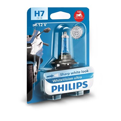 Philips H7 WhiteVision Ultra Moto 12V 55W PX26d [Hersteller-Nr. 12972WVUBW] von Philips
