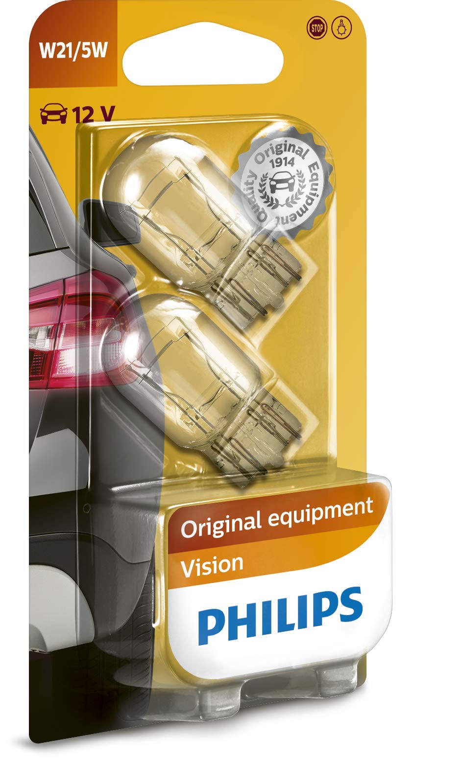 Philips 12066B2 Vision W21/5W Signallampe, 2er Blister, weiß von Philips