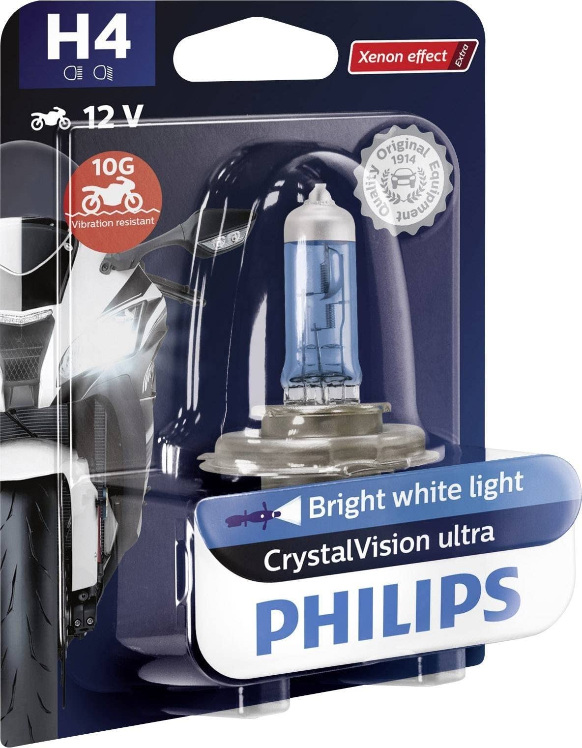 Philips 12342CVUBW Crystalvision Ultra Moto H4 Motorrad-Scheinwerferlampe, 1 Stück Philips 12342CVUBW Crystalvision Ultra Moto H4 Motorrad-Scheinwerferlampe, 1 Stück von Philips