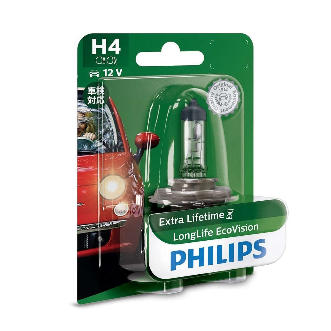 Philips 12342LLECOB1 LongLife EcoVision H4 Scheinwerferlampe 12342LLECOB1, 1er Blister von Philips automotive lighting
