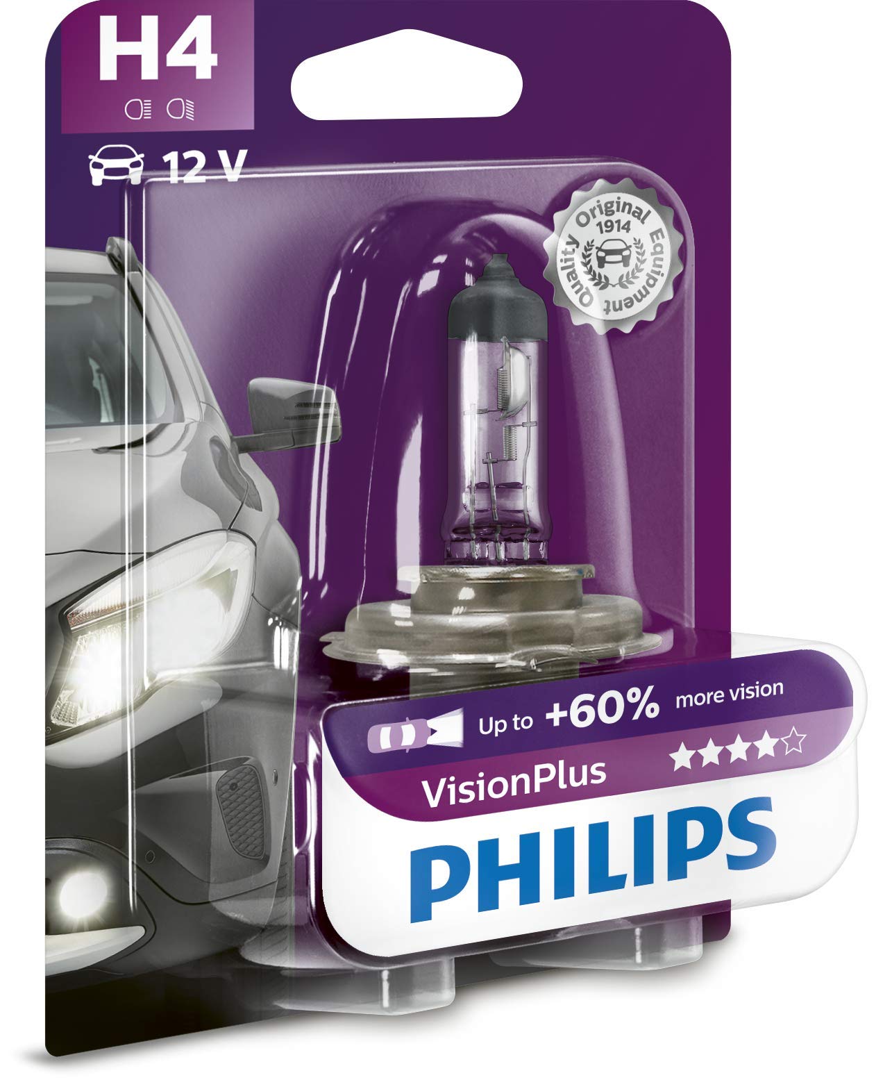H4 12V 6055W P43t Vision Plus 60% 1st. Blister Philips von Philips automotive lighting