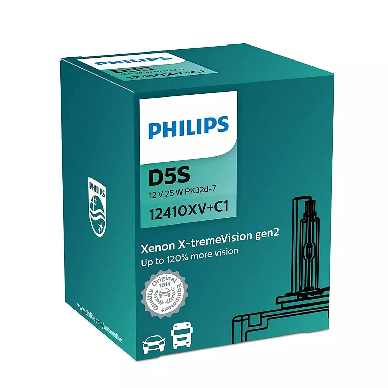 Philips 12410XV+C1 D5S Xenon X-tremeVision, Bianca Philips 12410XV+C1 D5S Xenon X-tremeVision, Bianca von Philips