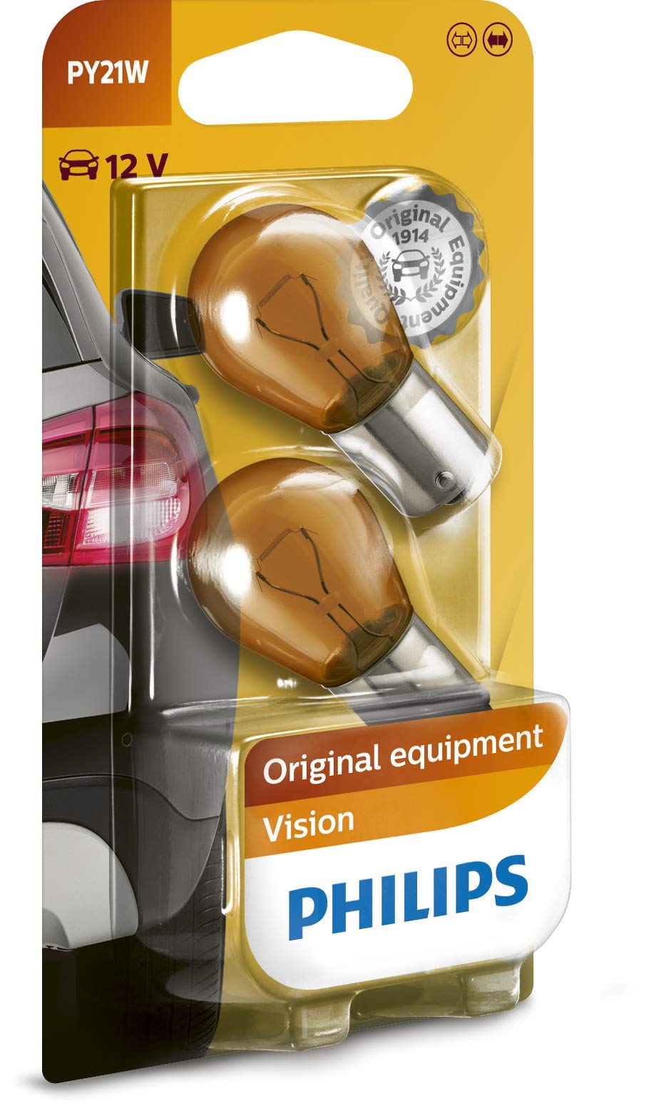 Philips automotive lighting Phillips Vision PY 21W 12V Standard-Signal- und -Innenbeleuchtung, 2-er Packung von Philips automotive lighting