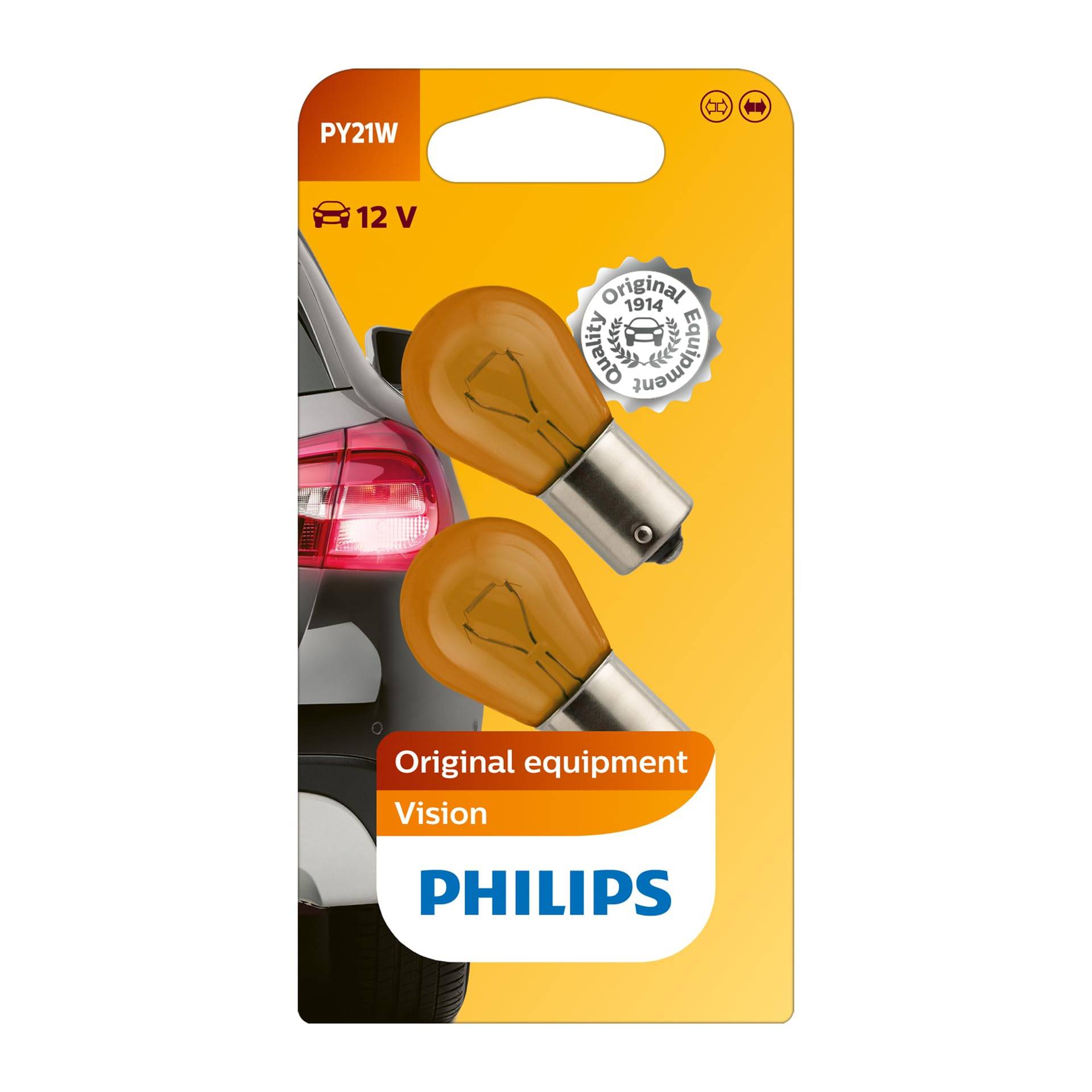 Philips automotive lighting Phillips Vision PY 21W 12V Standard-Signal- und -Innenbeleuchtung, 2-er Packung von Philips automotive lighting