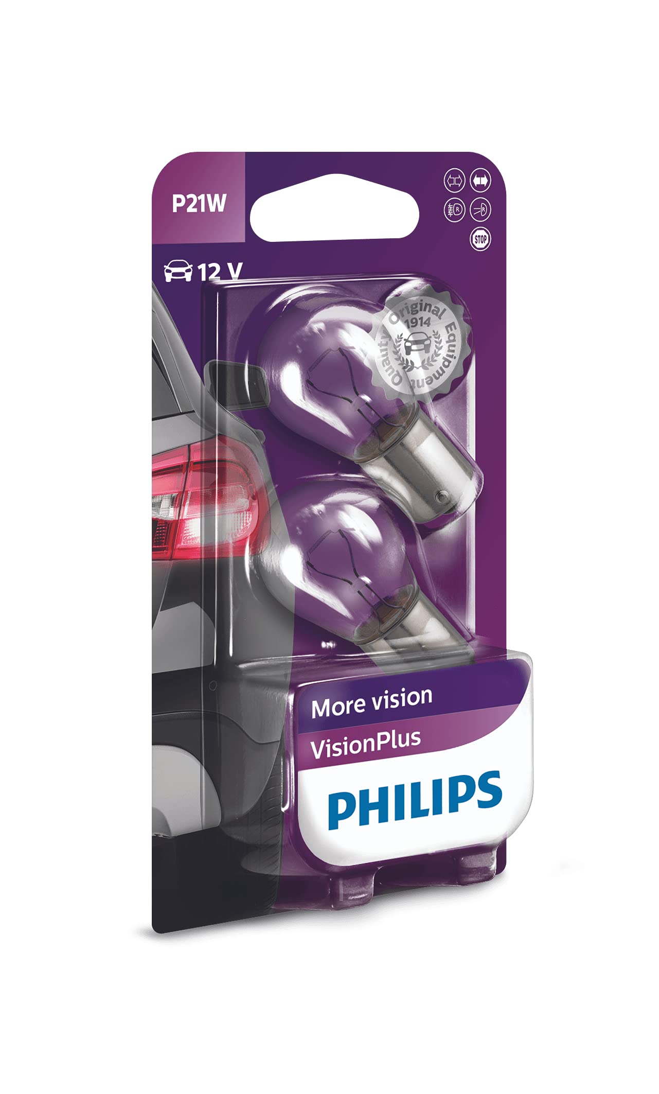 P21W 12V 21W BA15s VisionPlus 60% Blister 2st. Philips von Philips automotive lighting