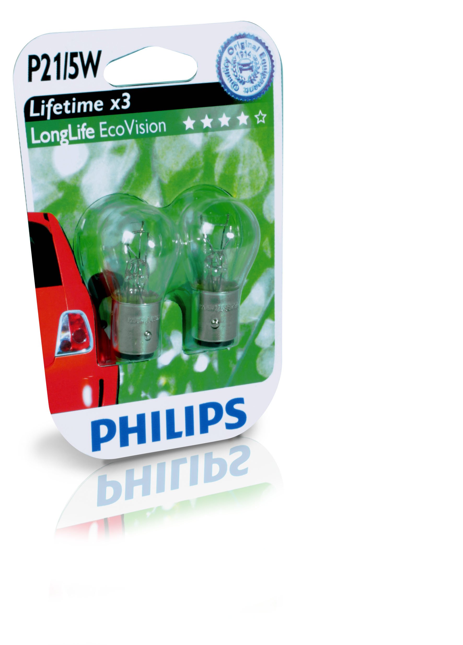 Philips 12499LLECOB2 LongLife EcoVision P21/5W Signallampe 12499LLECOB2, 2er Blister von Philips automotive lighting