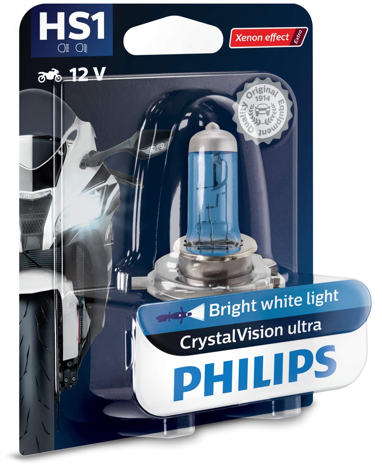 Philips 12636BVBW CrystalVision ultra Moto HS1 Motorrad-Scheinwerferlampe, 1 Stück von Philips automotive lighting