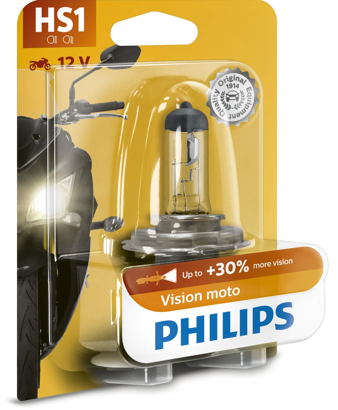 Philips 12636BW Vision Moto HS1 Motorrad-Scheinwerferlampe, 1er Blister von Philips automotive lighting