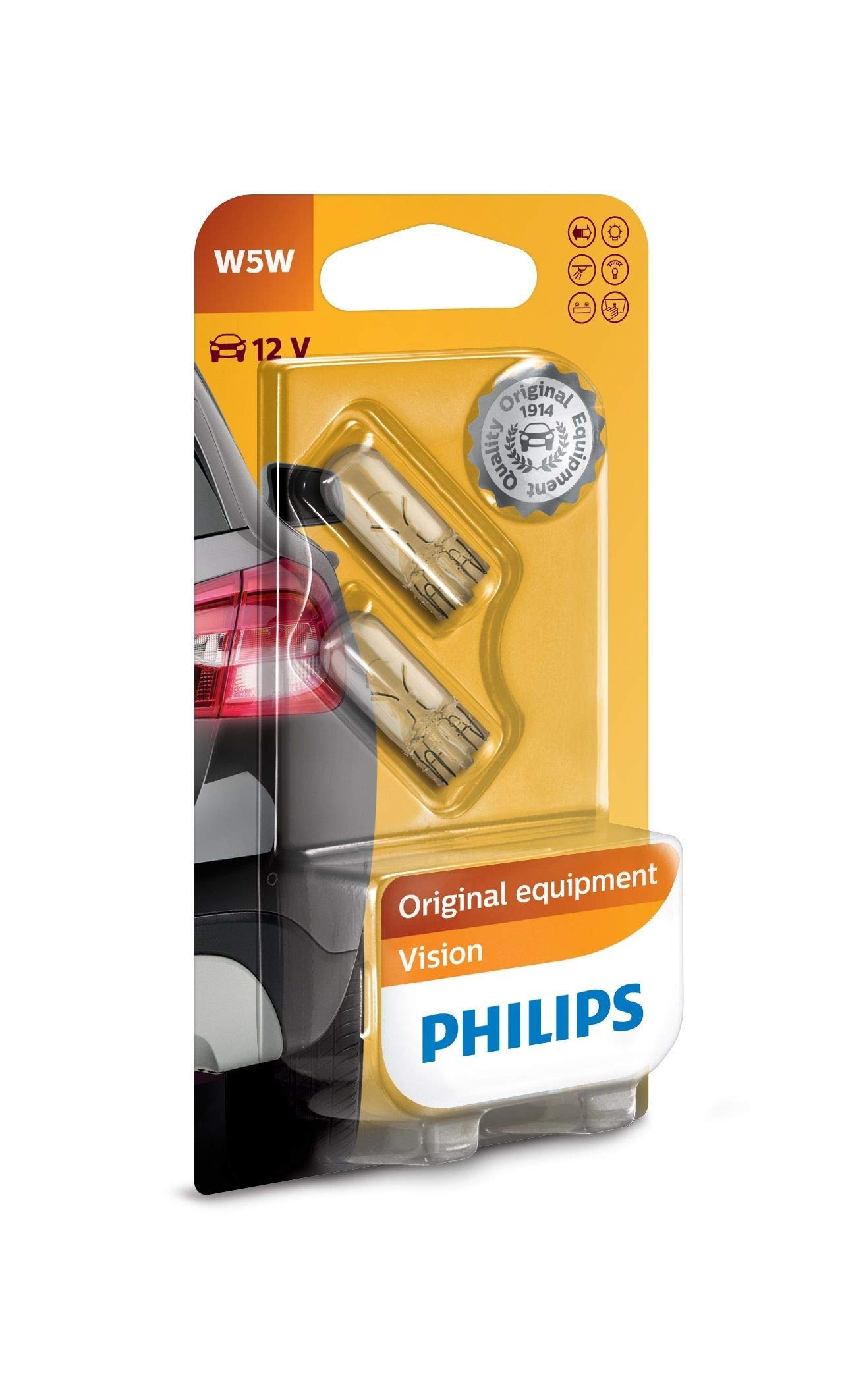 Philips 12961B2 Vision W5W Signallampe, 2er Blister, 13.50x9.50x13.50 Philips 12961B2 Vision W5W Signallampe, 2er Blister, 13.50x9.50x13.50 von Philips