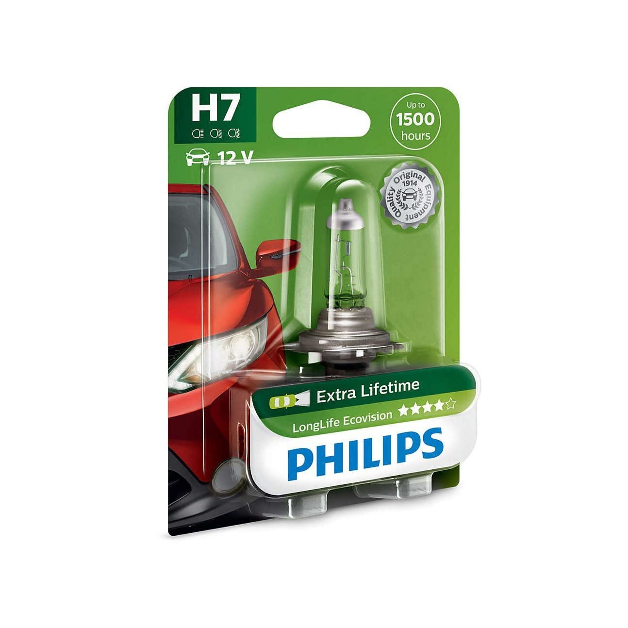 Philips 12972LLECOB1 LongLife EcoVision H7 Scheinwerferlampe 12972LLECOB1, 1er Blister, White, Single Blister von Philips automotive lighting