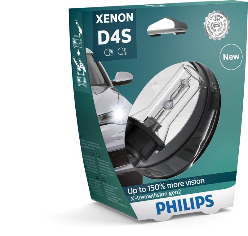 Philips 42402XV2S1 Xenon-Scheinwerferlampe X-tremeVision D4S Gen2, Einzelblister von Philips