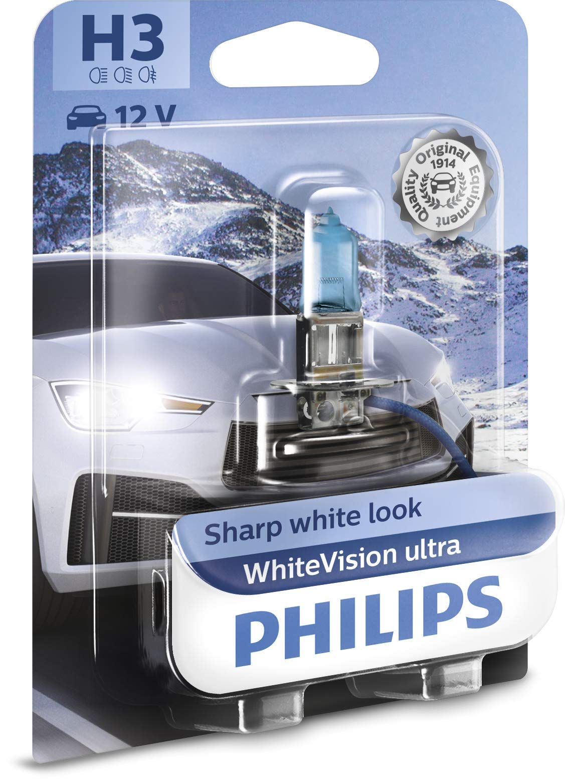 Philips 531128 WhiteVision ultra H3 Scheinwerferlampe, Einzelblister, Single blister von Philips automotive lighting