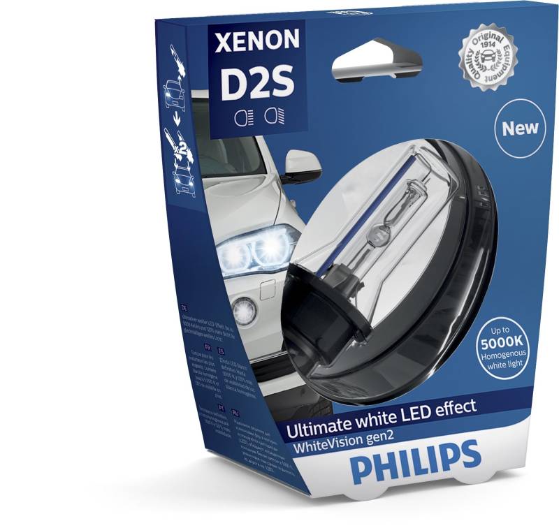Philips 85122WHV2S1 Xenon-Scheinwerferlampe WhiteVision D2S Gen2, Einzelblister von Philips
