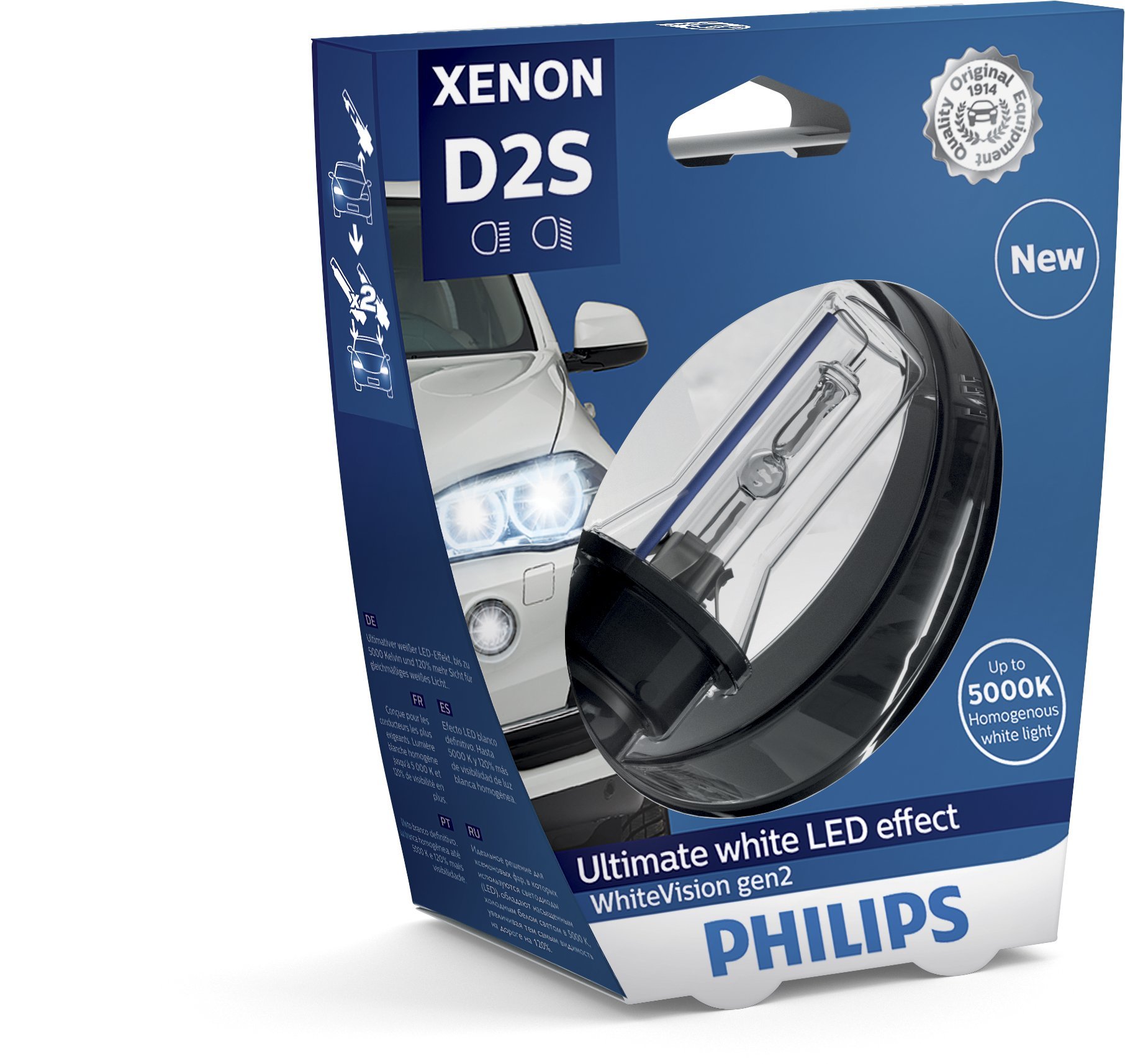 Philips 85122WHV2S1 Xenon-Scheinwerferlampe WhiteVision D2S Gen2, Einzelblister Philips 85122WHV2S1 Xenon-Scheinwerferlampe WhiteVision D2S Gen2, Einzelblister von Philips