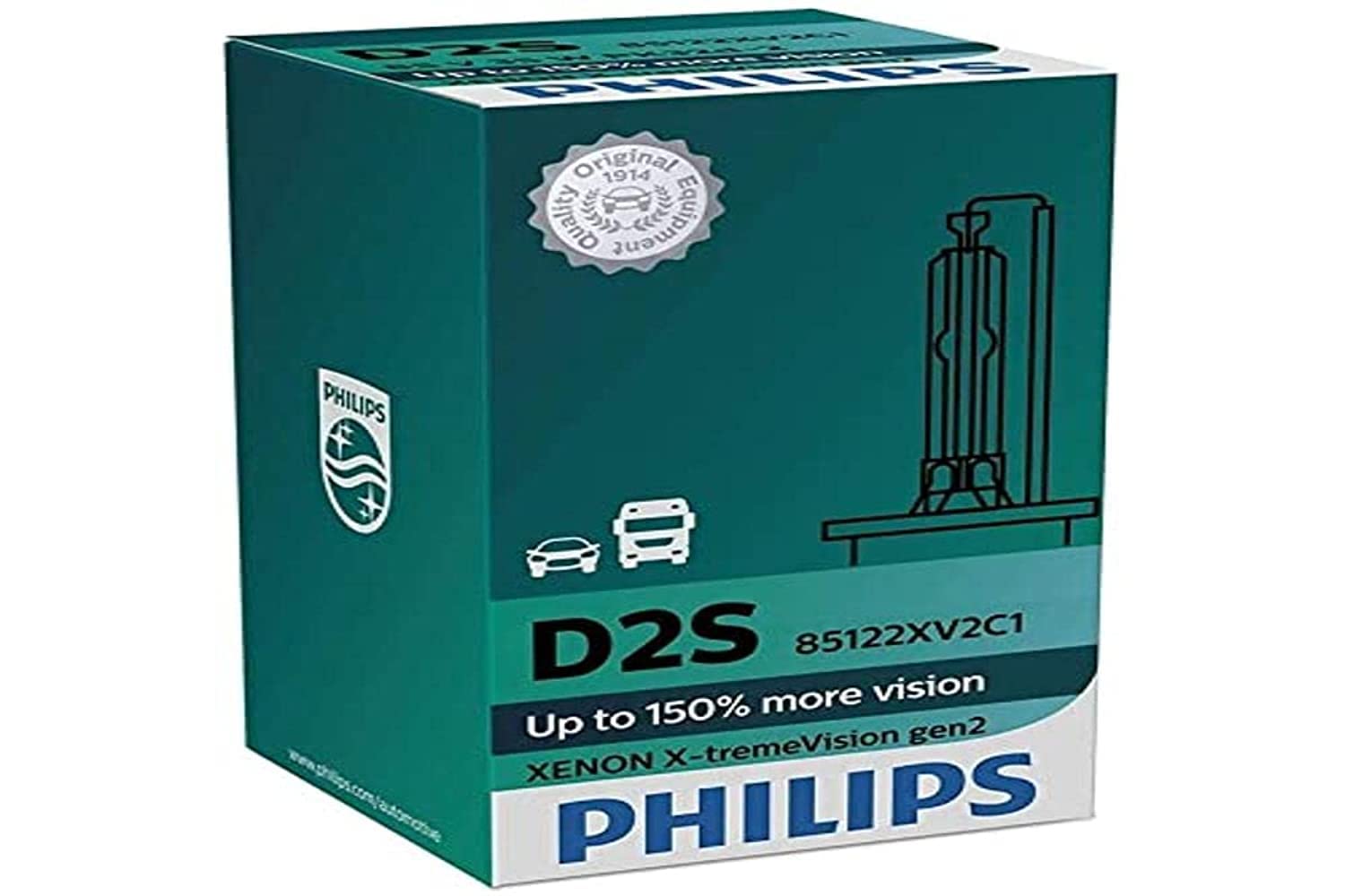 D2S 35W P32d2 Xenon Xtreme Vision 150% 1st. Philips 85122XVC1 weiß von Philips