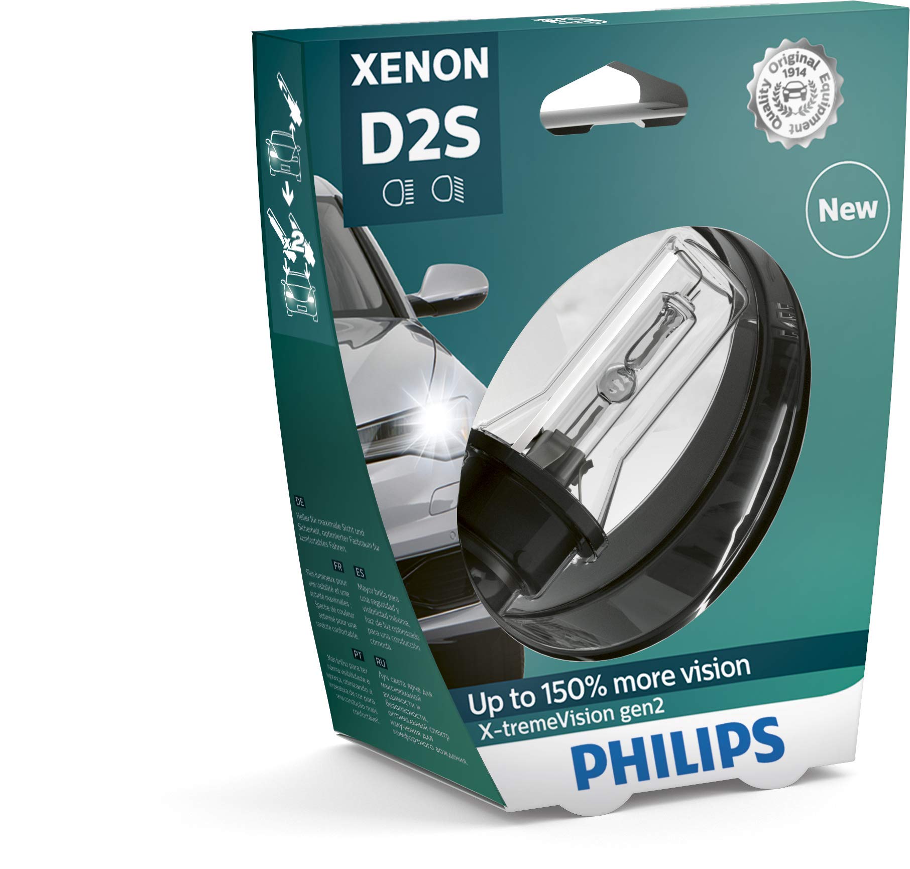 Philips 85122XV2S1 Xenon-Scheinwerferlampe X-tremeVision D2S Gen2, Einzelblister von Philips