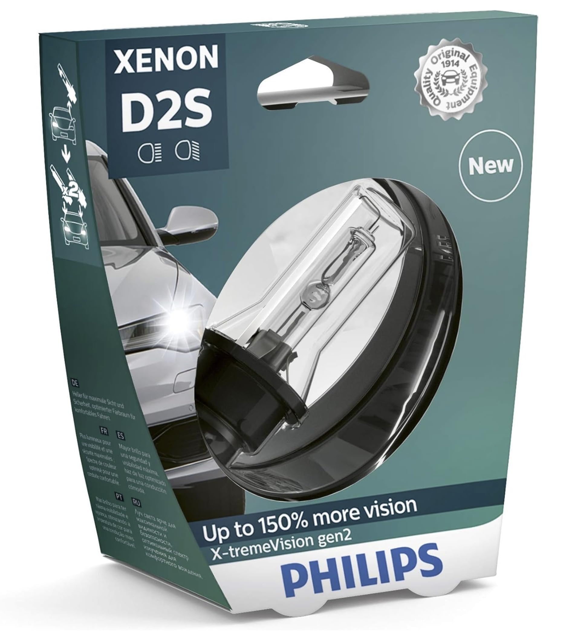Philips 85122XV2S1 Xenon-Scheinwerferlampe X-tremeVision D2S Gen2, Einzelblister von Philips