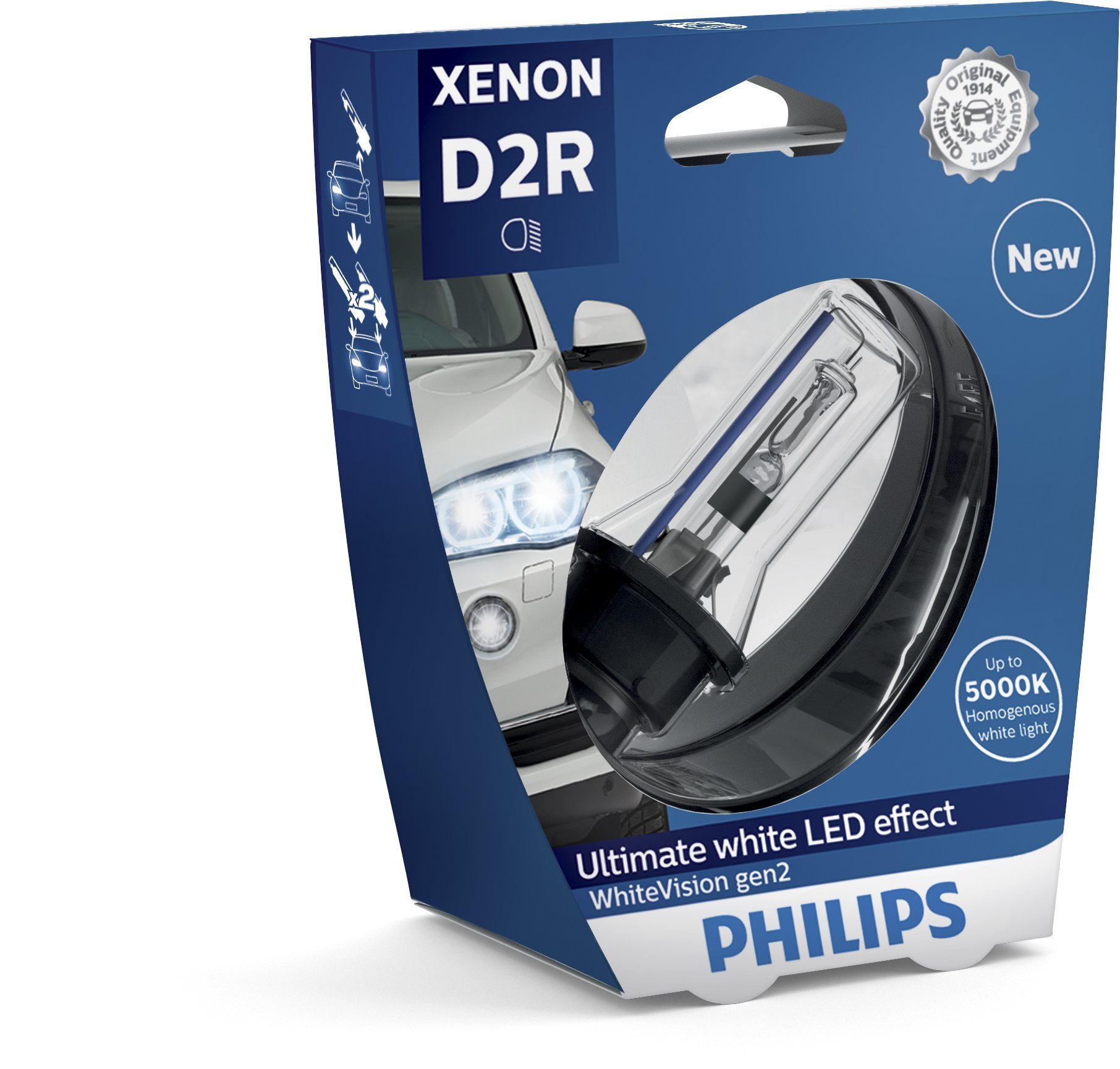 Philips 85126WHV2S1 Xenon-Scheinwerferlampe WhiteVision D2R Gen2, Einzelblister von Philips automotive lighting