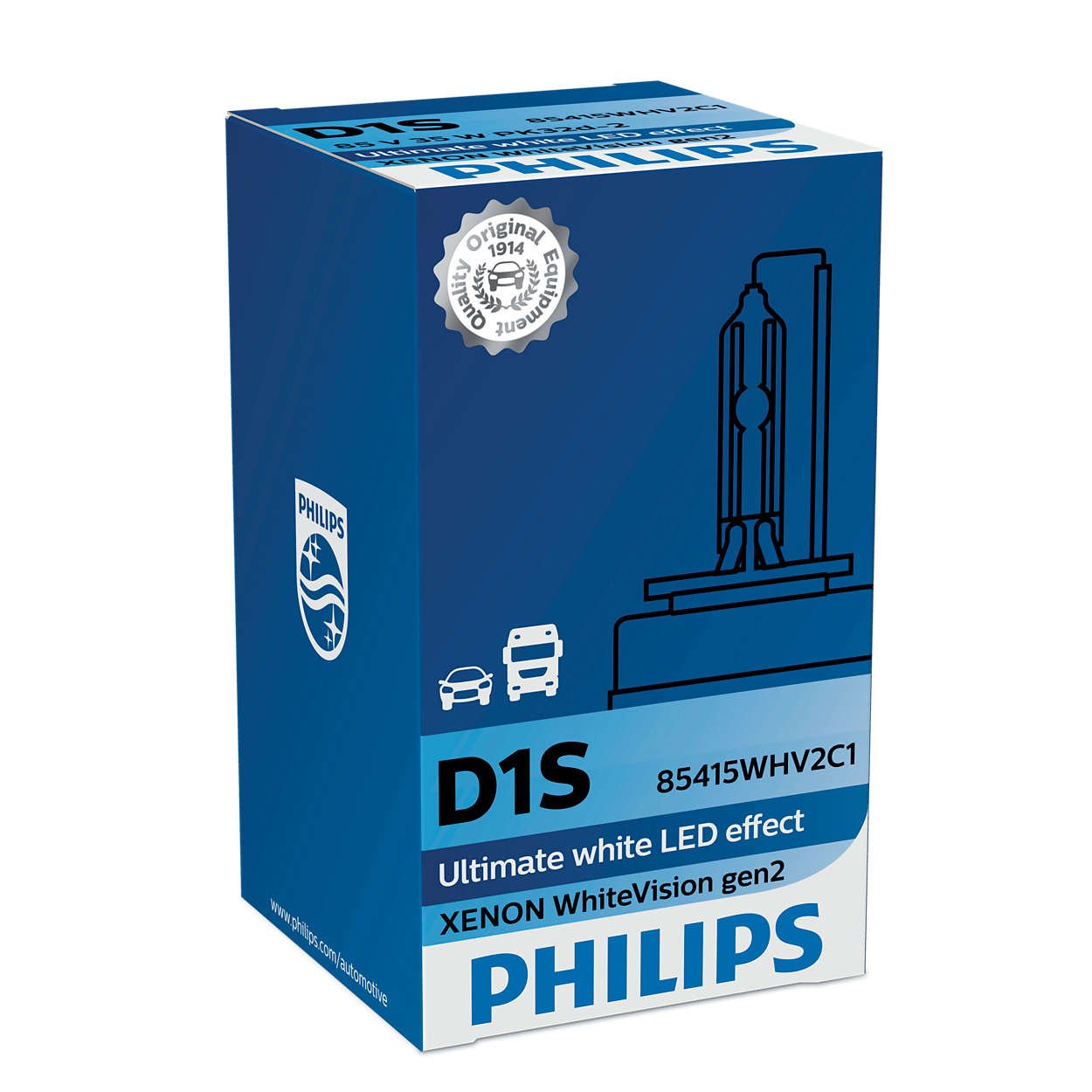 D1S 35W PK32d2 WhiteVision 5000K Xenon 1st. Philips von Philips