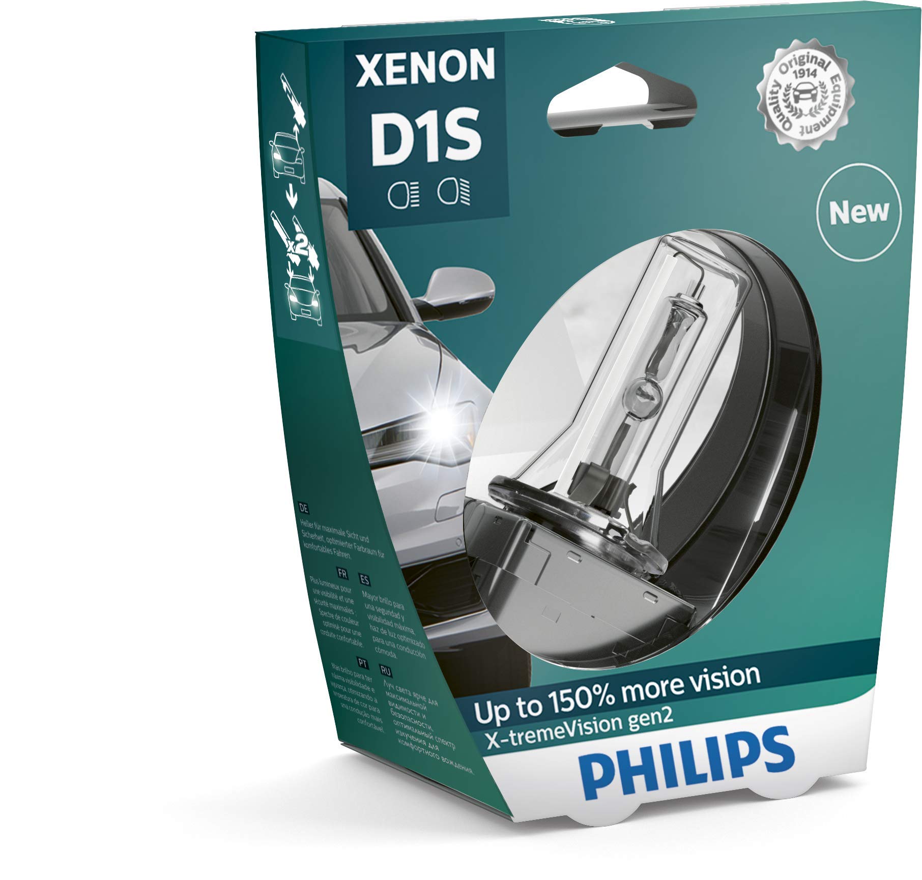 Philips 85415XV2S1 Xenon-Scheinwerferlampe X-tremeVision D1S Gen2, Einzelblister von Philips automotive lighting