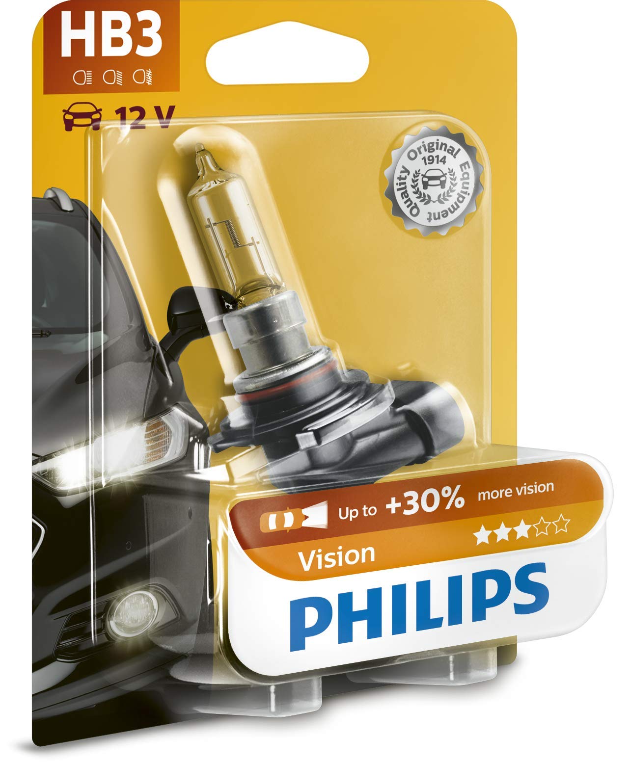 Philips 9005PRB1 Vision +30% HB3 Scheinwerferlampe 9005PRB1, 1er Blister von Philips automotive lighting