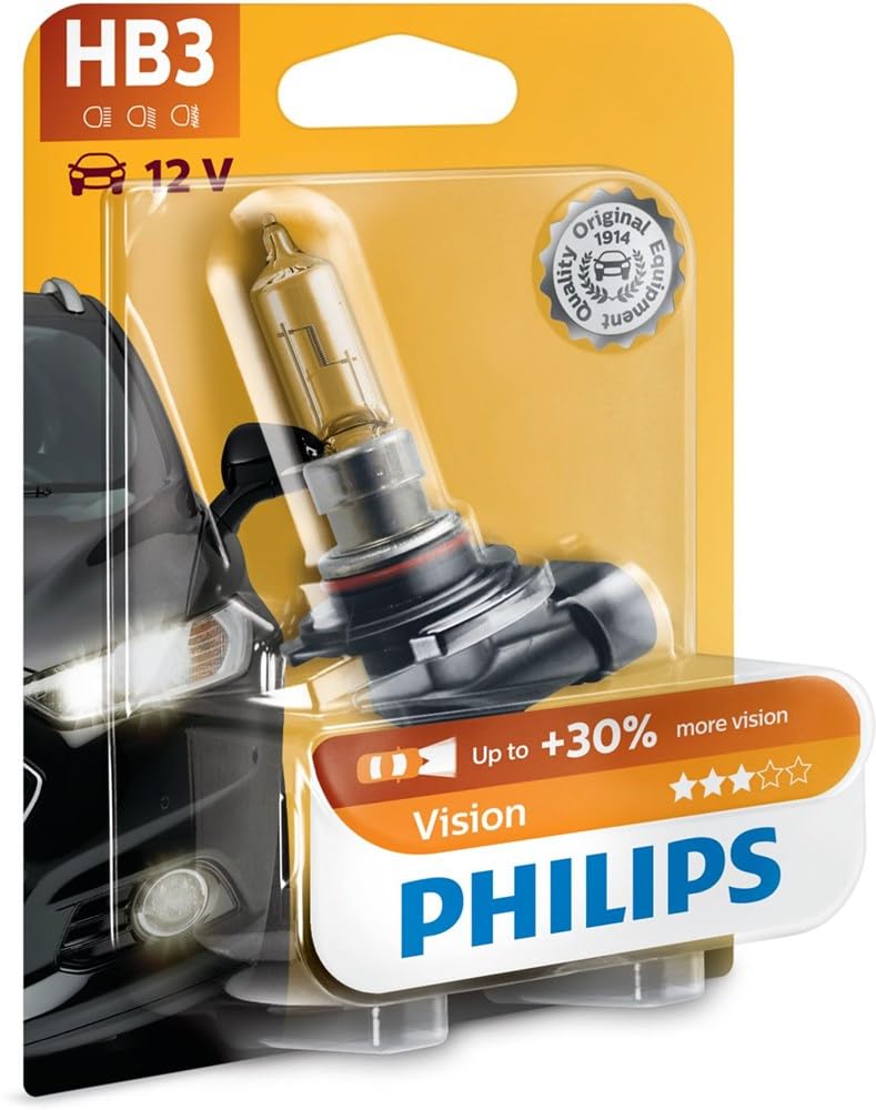 Philips 9005PRB1 Vision +30% HB3 Scheinwerferlampe 9005PRB1, 1er Blister, 13.50x9.50x13.50 von Philips