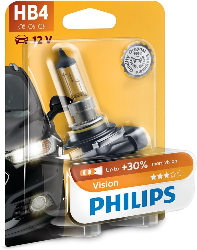 Philips 9006PRB1 Vision +30% HB4 Scheinwerferlampe 9006PRB1, 1er Blister von Philips automotive lighting