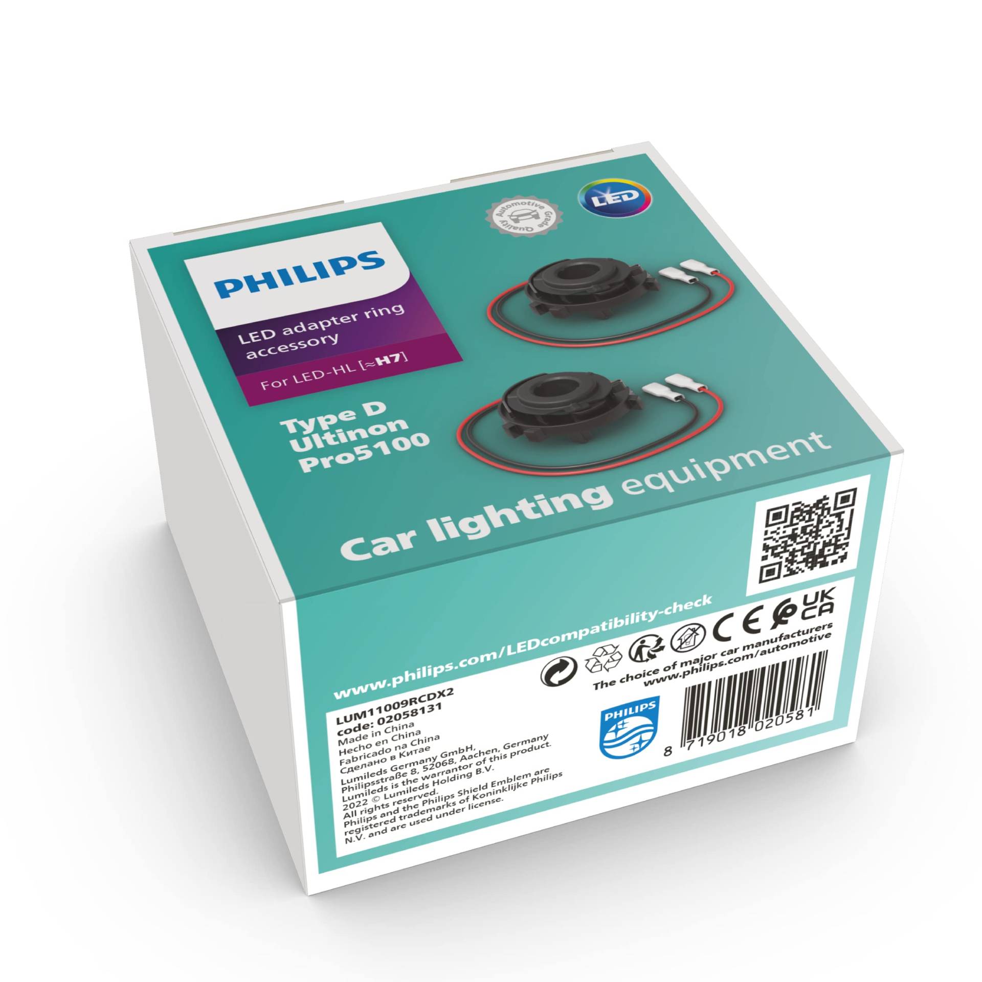 Philips Adapterringe Typ RCD für LED Scheinwerferlampen (H7) Ultinon Pro5100 von Philips automotive lighting
