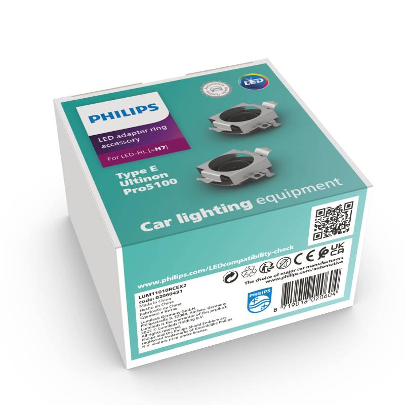 Philips Adapterringe Typ RCE für LED Scheinwerferlampen (H7) Ultinon Pro5100 von Philips automotive lighting