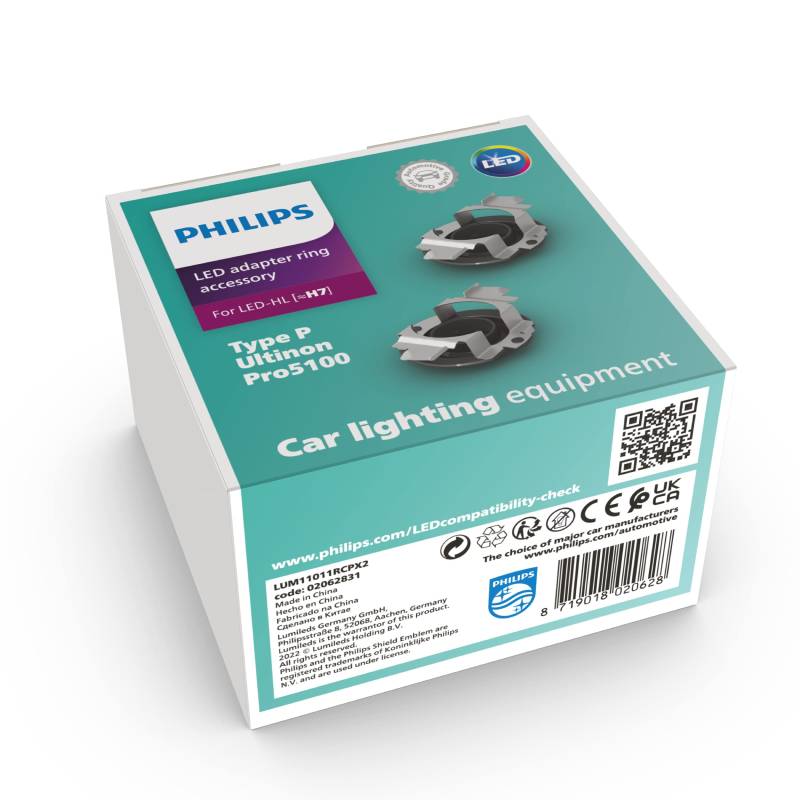 Philips Adapterringe Typ RCP für LED Scheinwerferlampen (H7) Ultinon Pro5100 von Philips automotive lighting