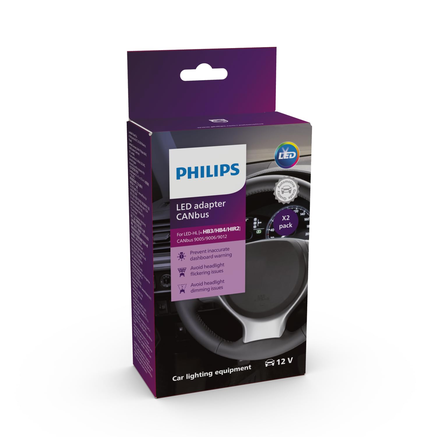 Philips Canbus Adapter LED (HB3/HB4/HIR2) 3in1 Lösung 2er Set von Philips