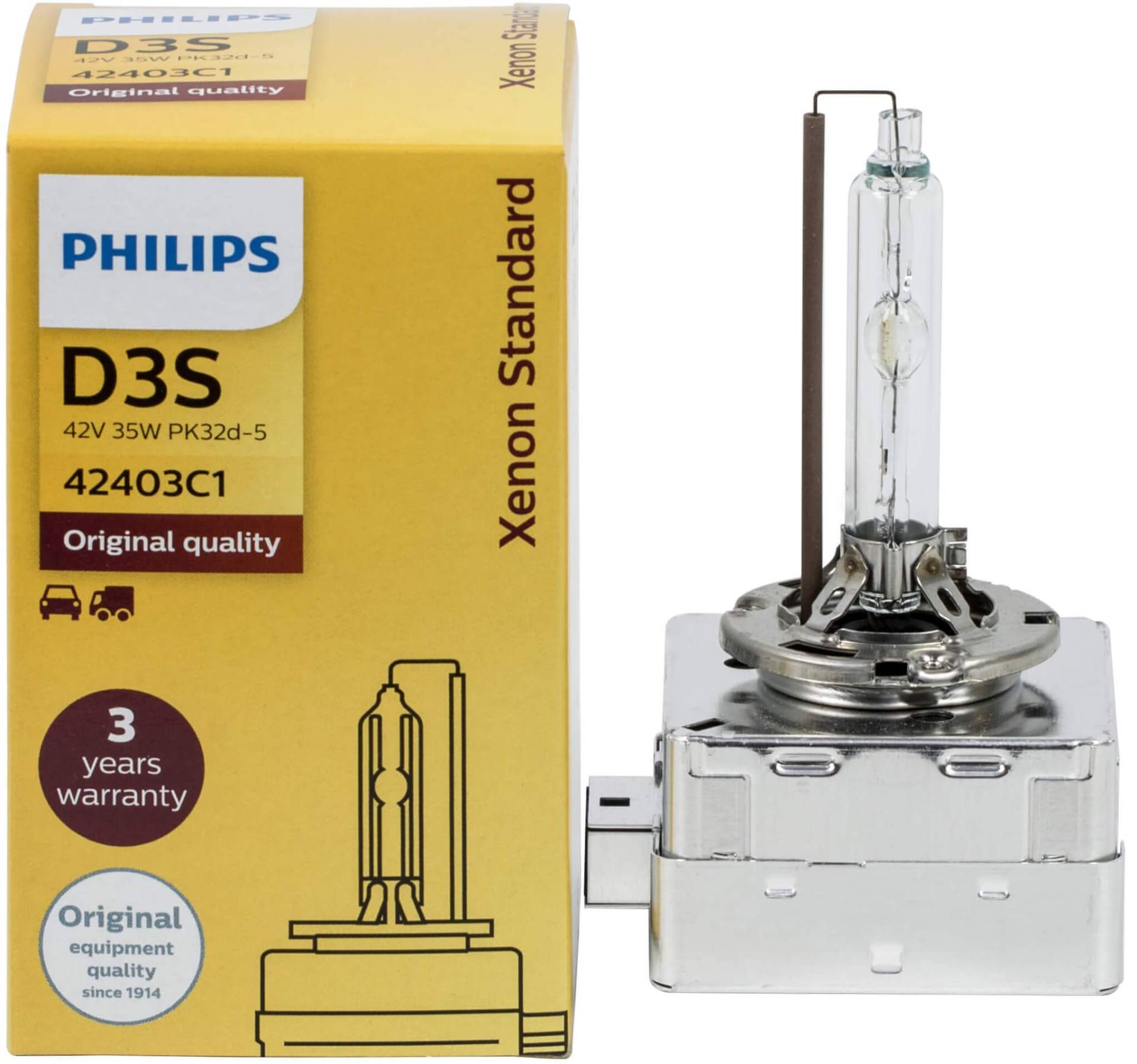 Philips D3S 35W 42403 9285301244 XenStart Standard Bulb Xenon Scheinwerfer Brenner Lampe Neu Original 1 Stück autolampe von PHILIPS