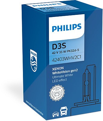 Philips Glühlampe, Fernscheinwerfer [Hersteller-Nr. 42403WHV2C1] für Alfa Romeo, Audi, Chevrolet, Chrysler, Dodge, Ford, Ford Usa, Hyundai, Jaguar, Je von Philips