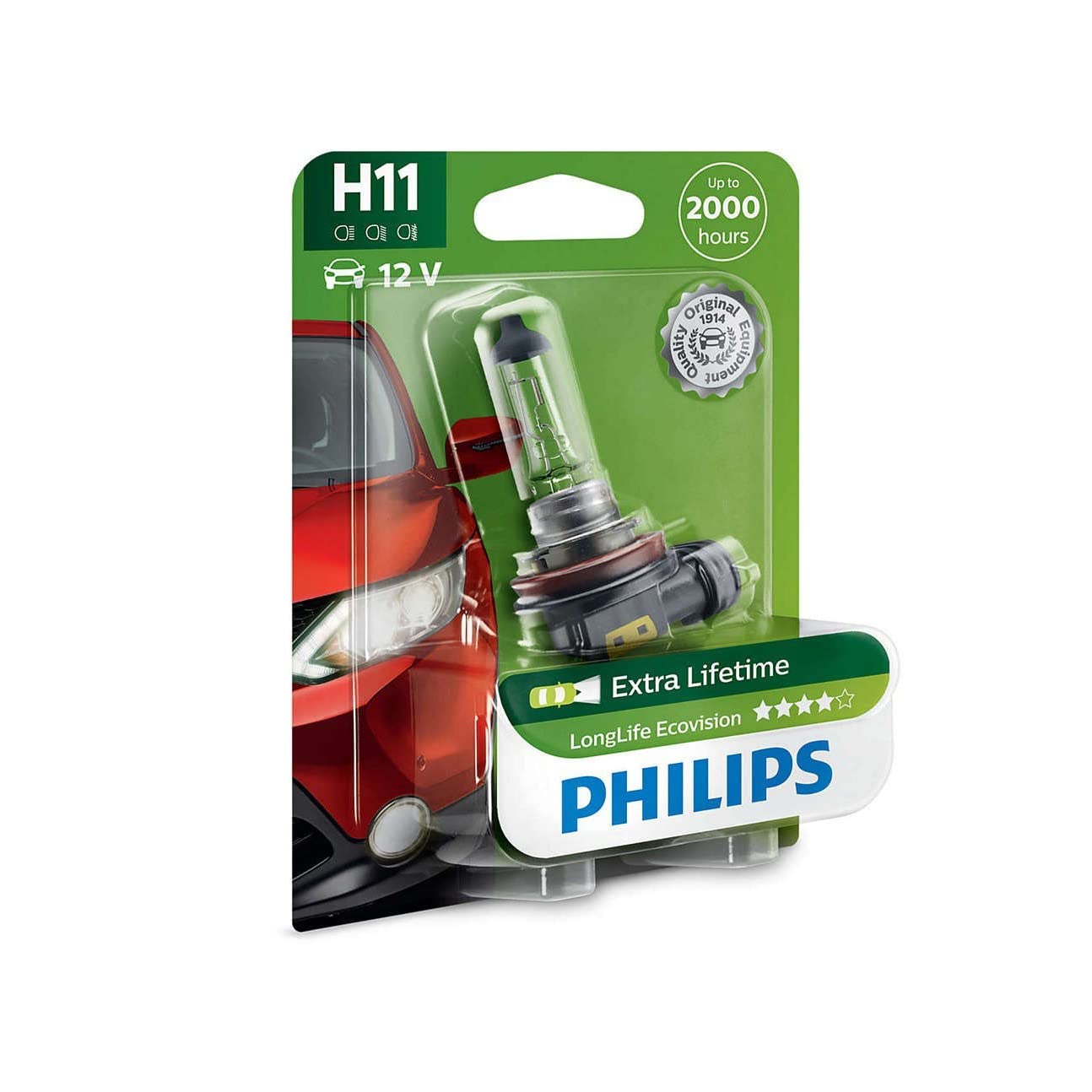 Philips LongLife EcoVision H11 Scheinwerferlampe 12362LLECOB1, 1er Blister von Philips automotive lighting