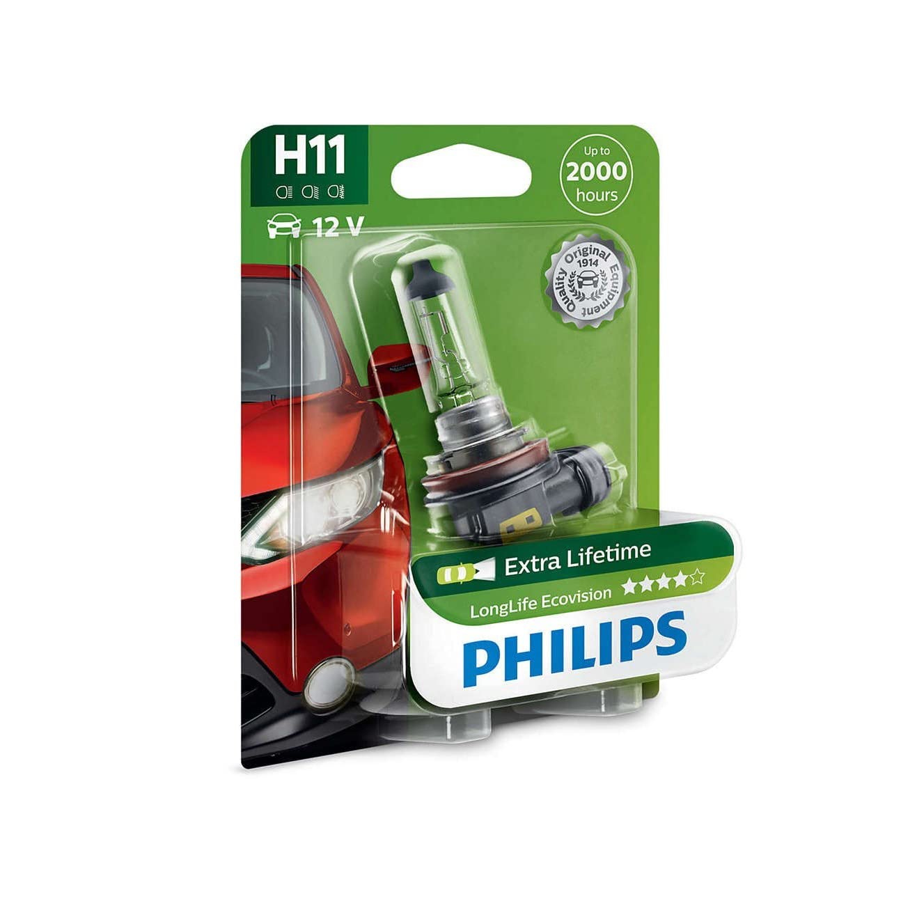 Philips LongLife EcoVision H11 Scheinwerferlampe 12362LLECOB1, 1er Blister Philips LongLife EcoVision H11 Scheinwerferlampe 12362LLECOB1, 1er Blister von Philips