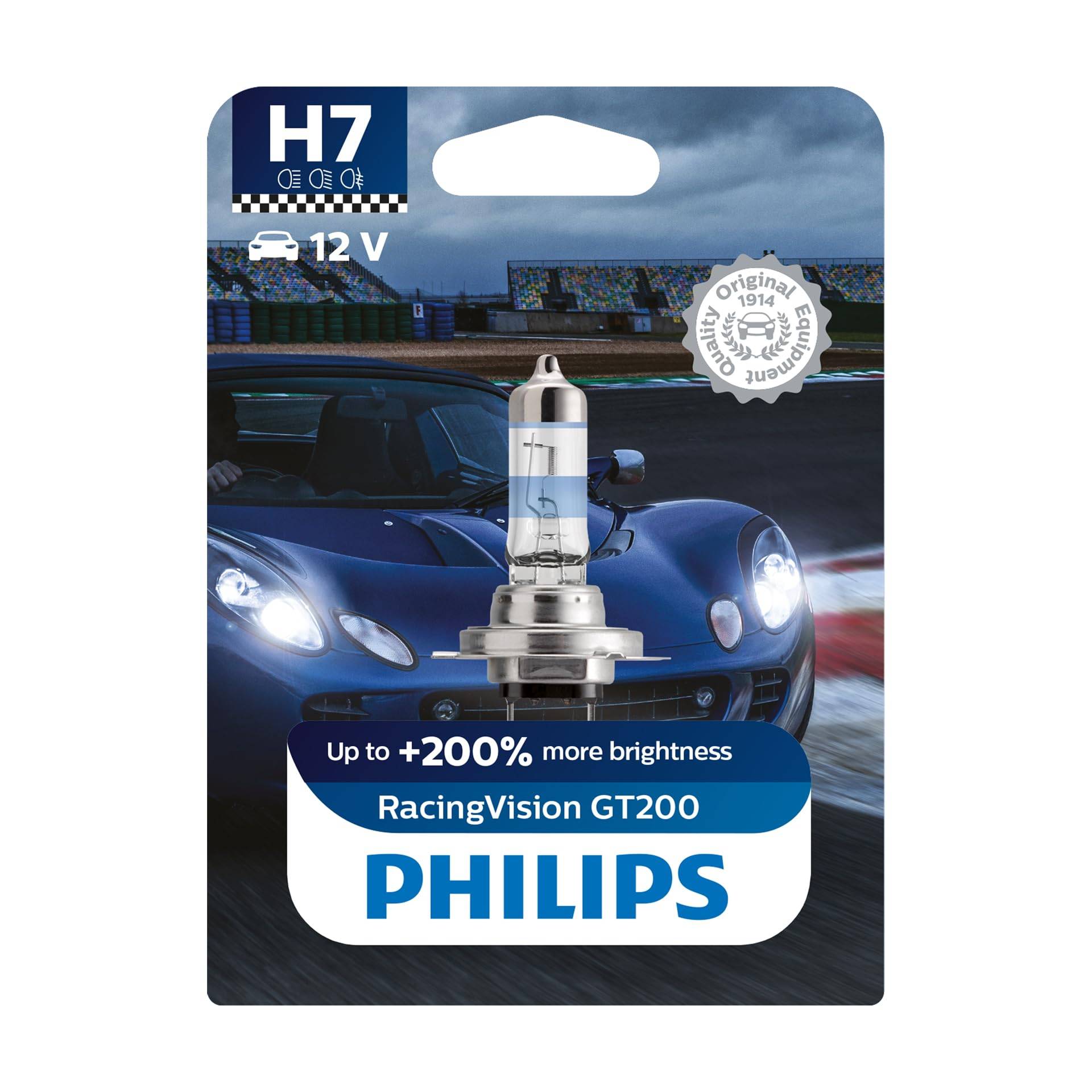 Philips RacingVision GT200 H7 Scheinwerferlampe +200%, Einzelblister 12972RGTB1 von Philips automotive lighting