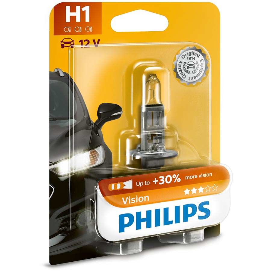 Philips Vision +30% H1 Glühlampe, 1 Stück von Philips