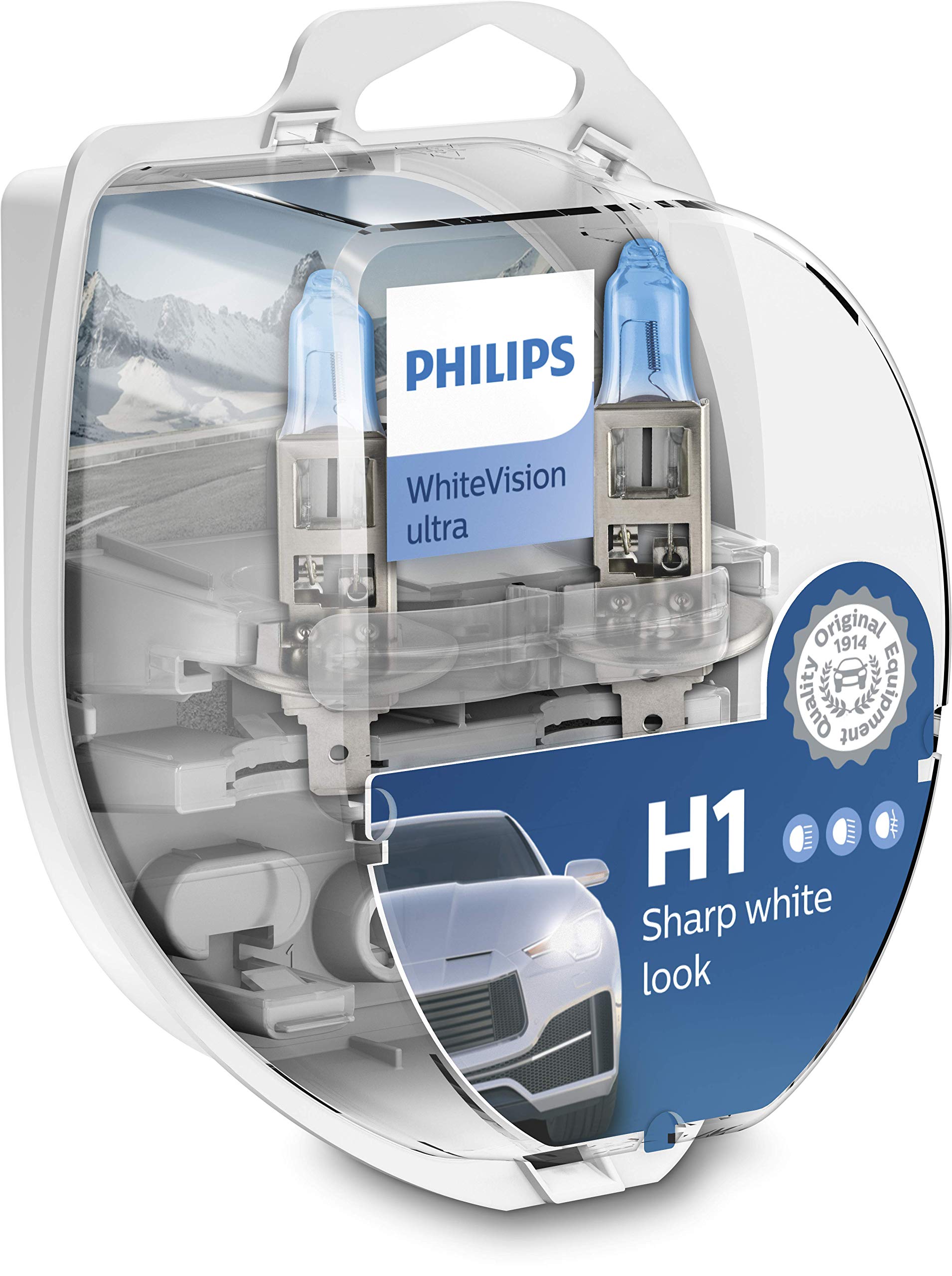 Philips WhiteVision ultra H1 Scheinwerferlampe, Doppelset, 525028, Twin box von Philips automotive lighting