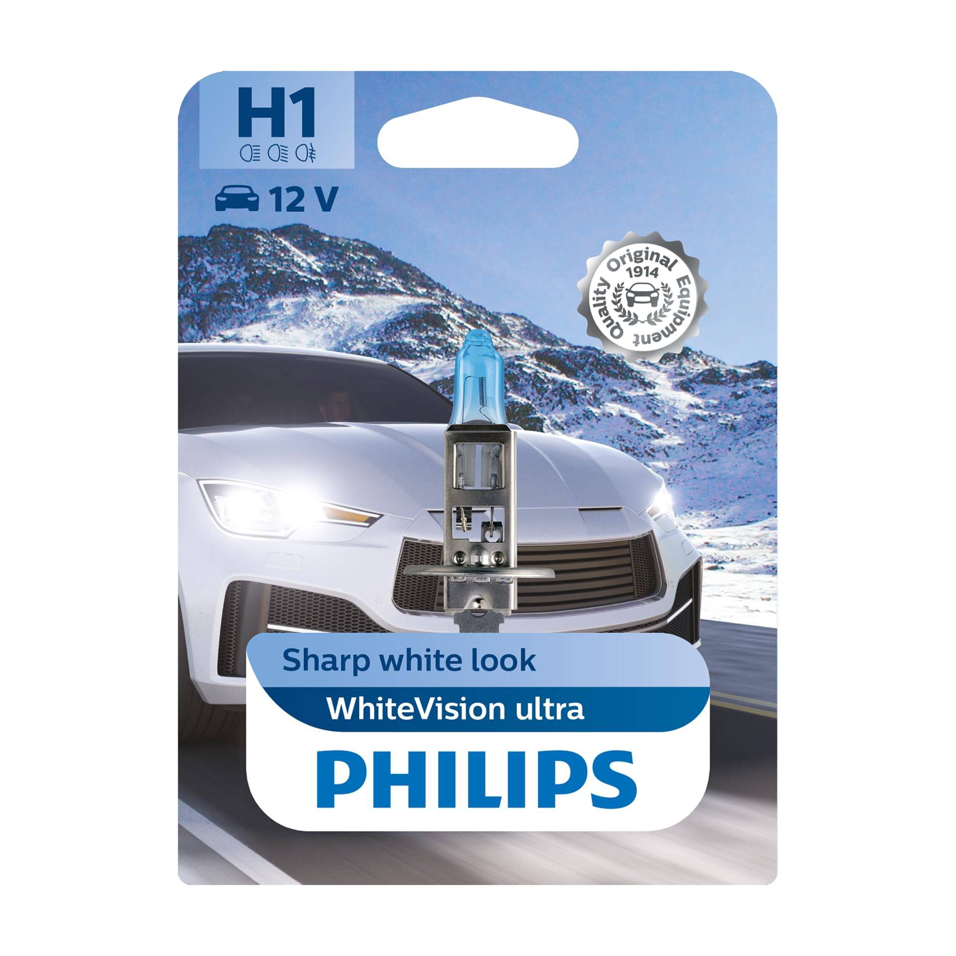 Philips WhiteVision ultra H1 Scheinwerferlampe, Einzelblister, 523630, Single blister von Philips automotive lighting