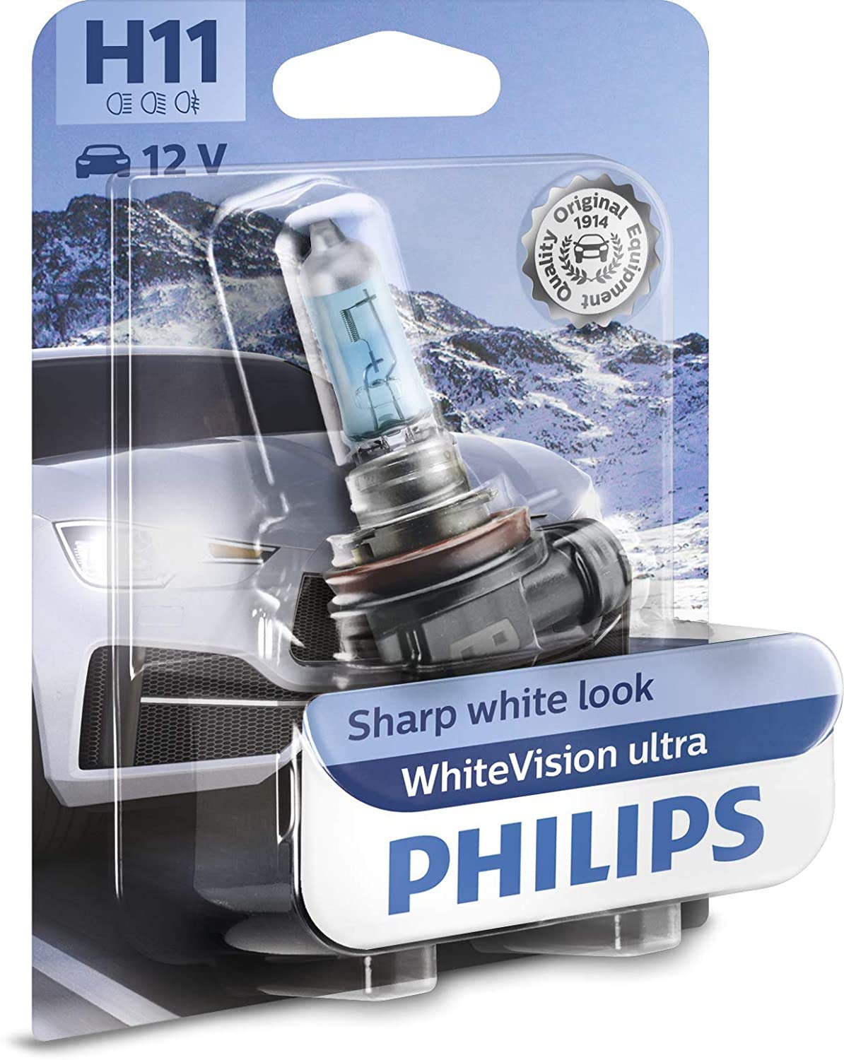 Philips WhiteVision ultra H11 Scheinwerferlampe, Einzelblister 12362WVUB1 Single blister Philips WhiteVision ultra H11 Scheinwerferlampe, Einzelblister 12362WVUB1 Single blister von Philips