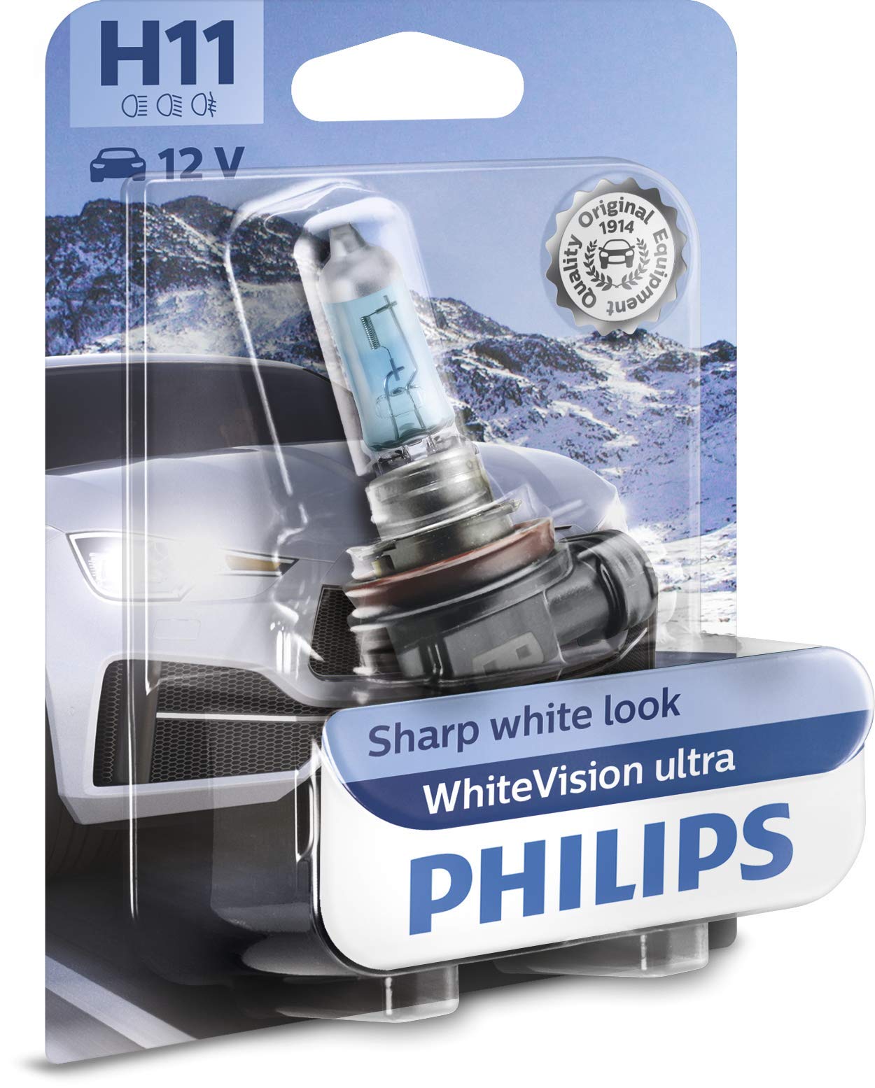 Philips WhiteVision ultra H11 Scheinwerferlampe, Einzelblister 12362WVUB1 Single blister von Philips automotive lighting