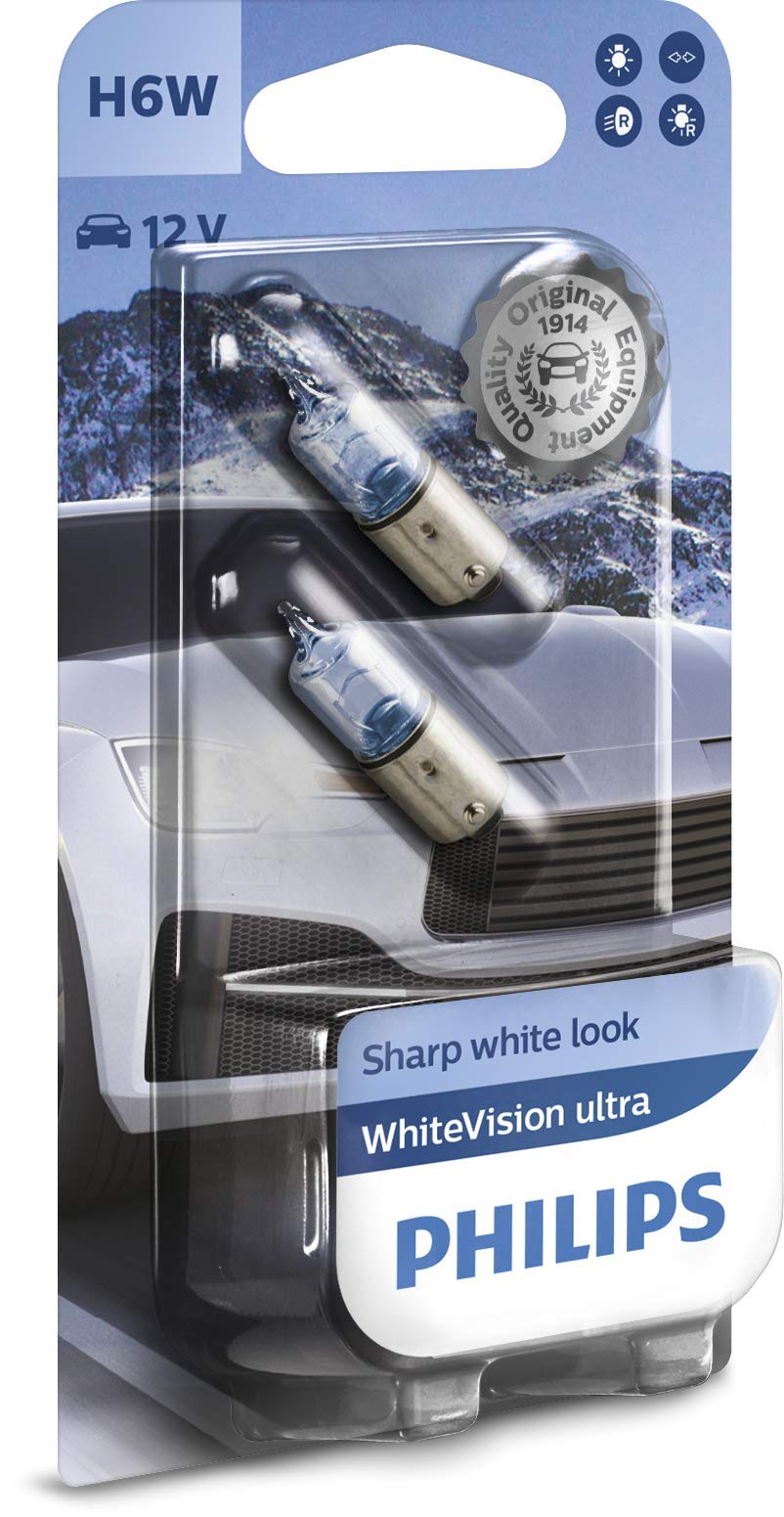 Philips WhiteVision ultra H6W Signallampe, Doppelblister, 543430, Double blister von Philips automotive lighting