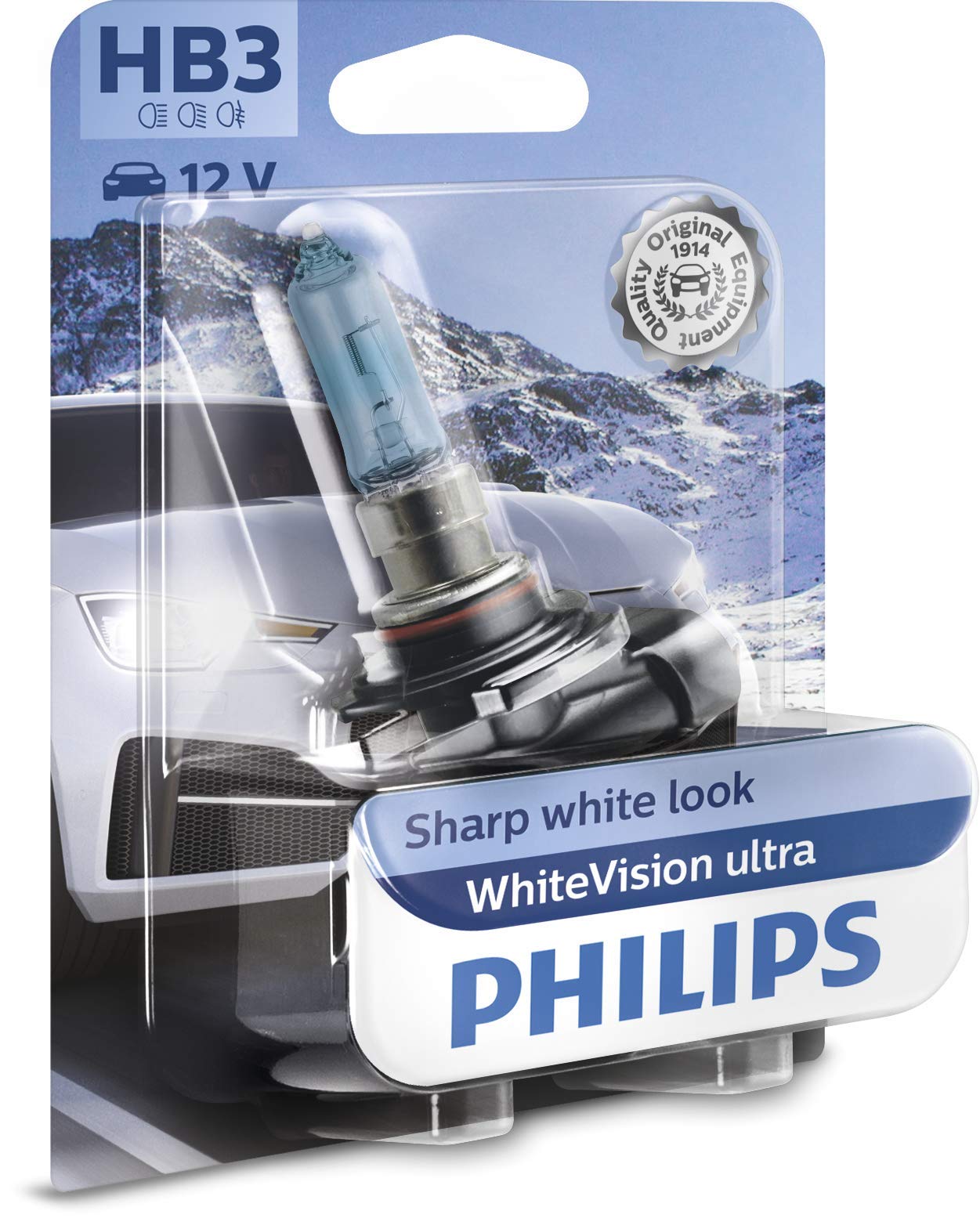 Philips WhiteVision ultra HB3 Scheinwerferlampe, Einzelblister 9005WVUB1 von Philips