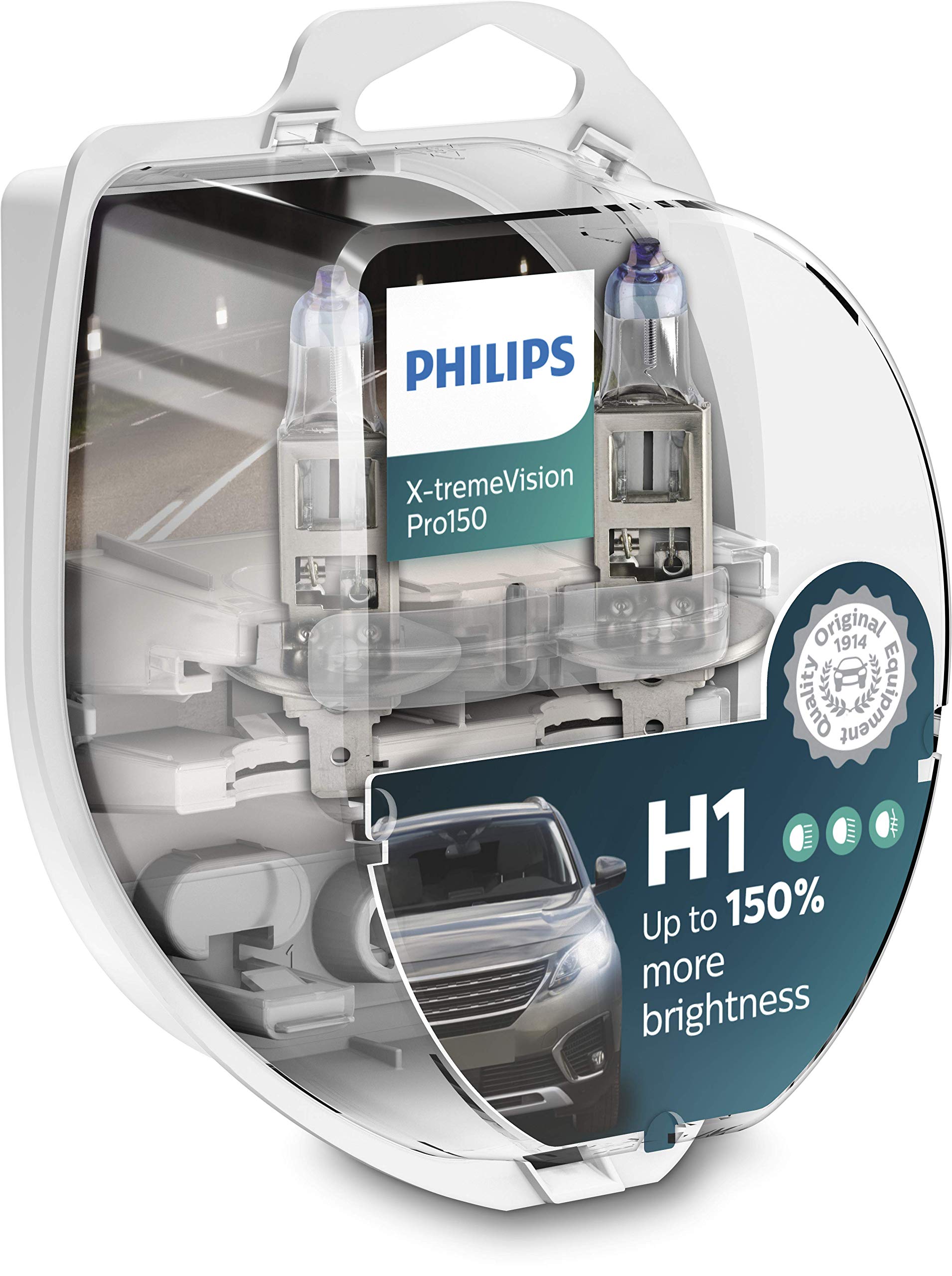 Philips X-tremeVision Pro150 H1 Scheinwerferlampe +150%, Doppelset, 565628, Twin box von Philips automotive lighting