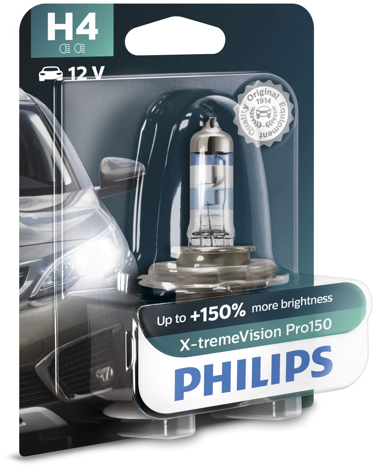 Philips X-tremeVision Pro150 H4 Scheinwerferlampe +150%, Einzelblister, 553330, Single blister von Philips