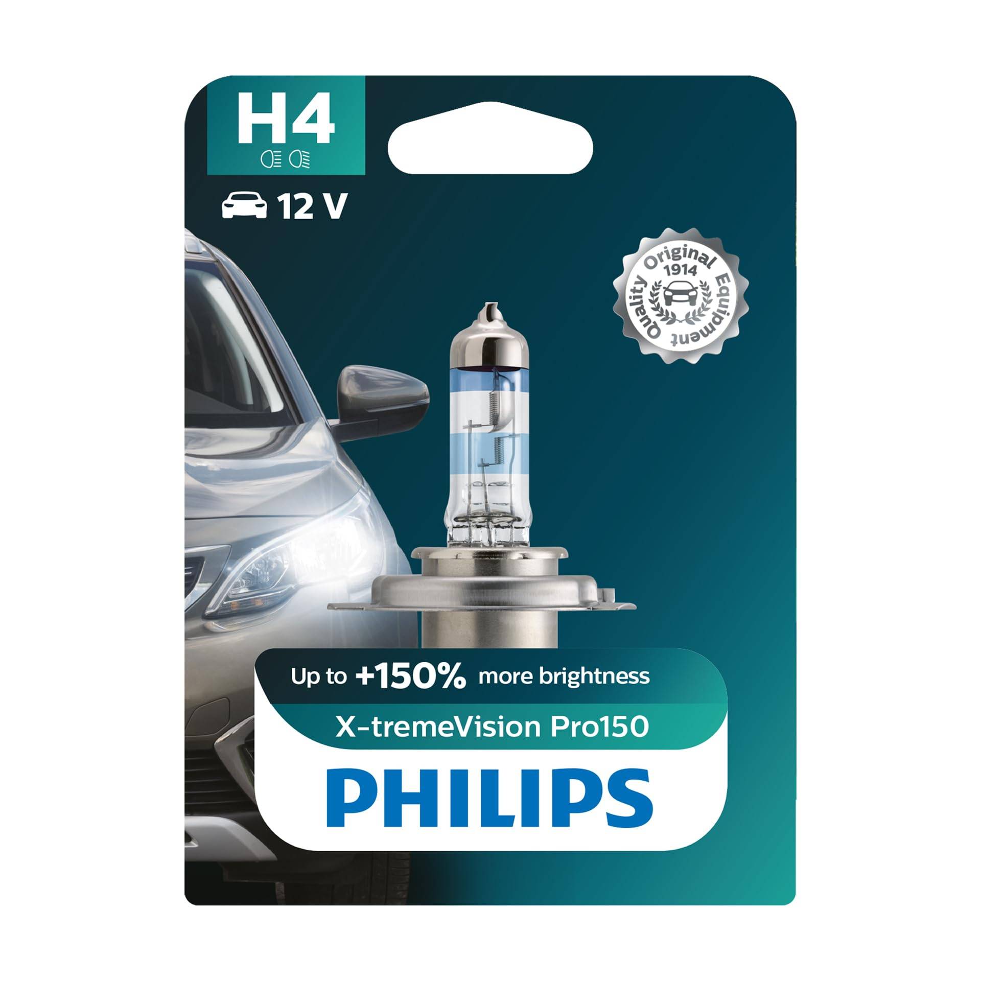 Philips X-tremeVision Pro150 H4 Scheinwerferlampe +150%, Einzelblister, 553330, Single blister von Philips automotive lighting