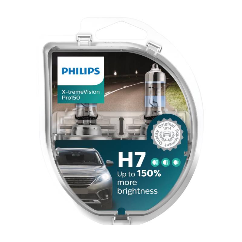 Philips Automotive 12972XVPS2 Halogen Leuchtmittel X-tremeVision H7 55 W 12 V, STD, Twin box von Philips
