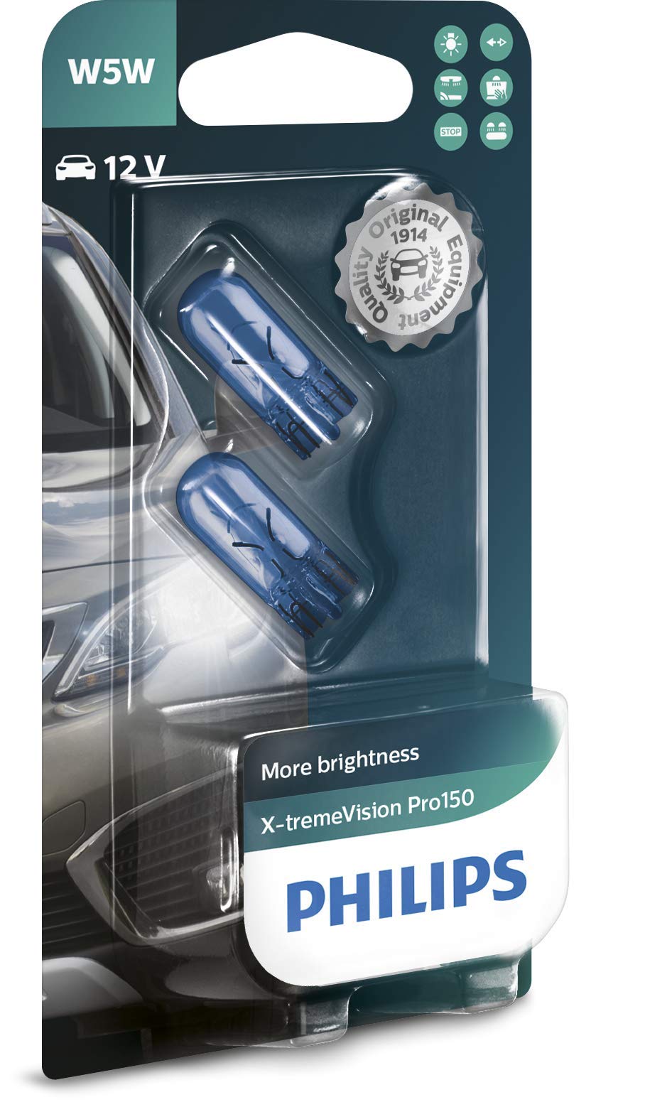 Philips Halogen automotive lighting X-tremeVision Pro150 W5W Signallampe, Doppelblister, 563230, Double blister von Philips automotive lighting